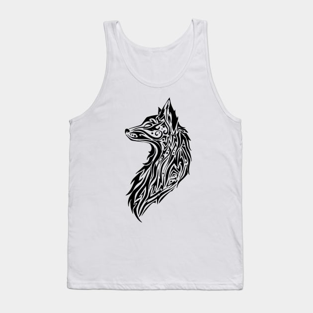 Tribal Fox Tank Top by LukeWebsterDesign